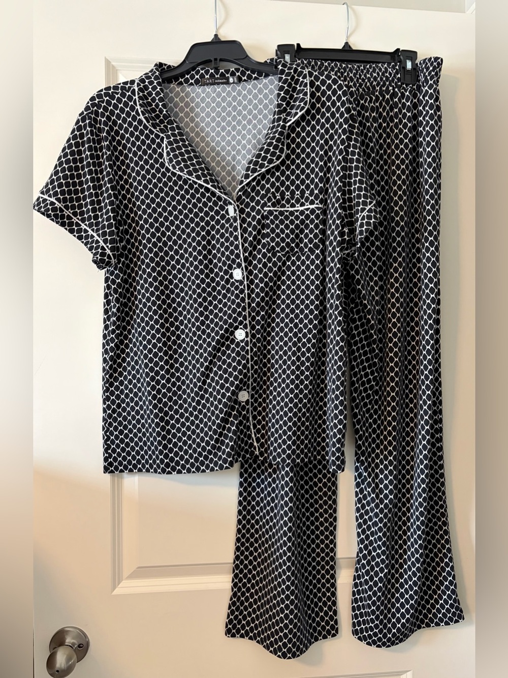 Tart Intimates Black & White Geometric Short Sleeve Pajama Set